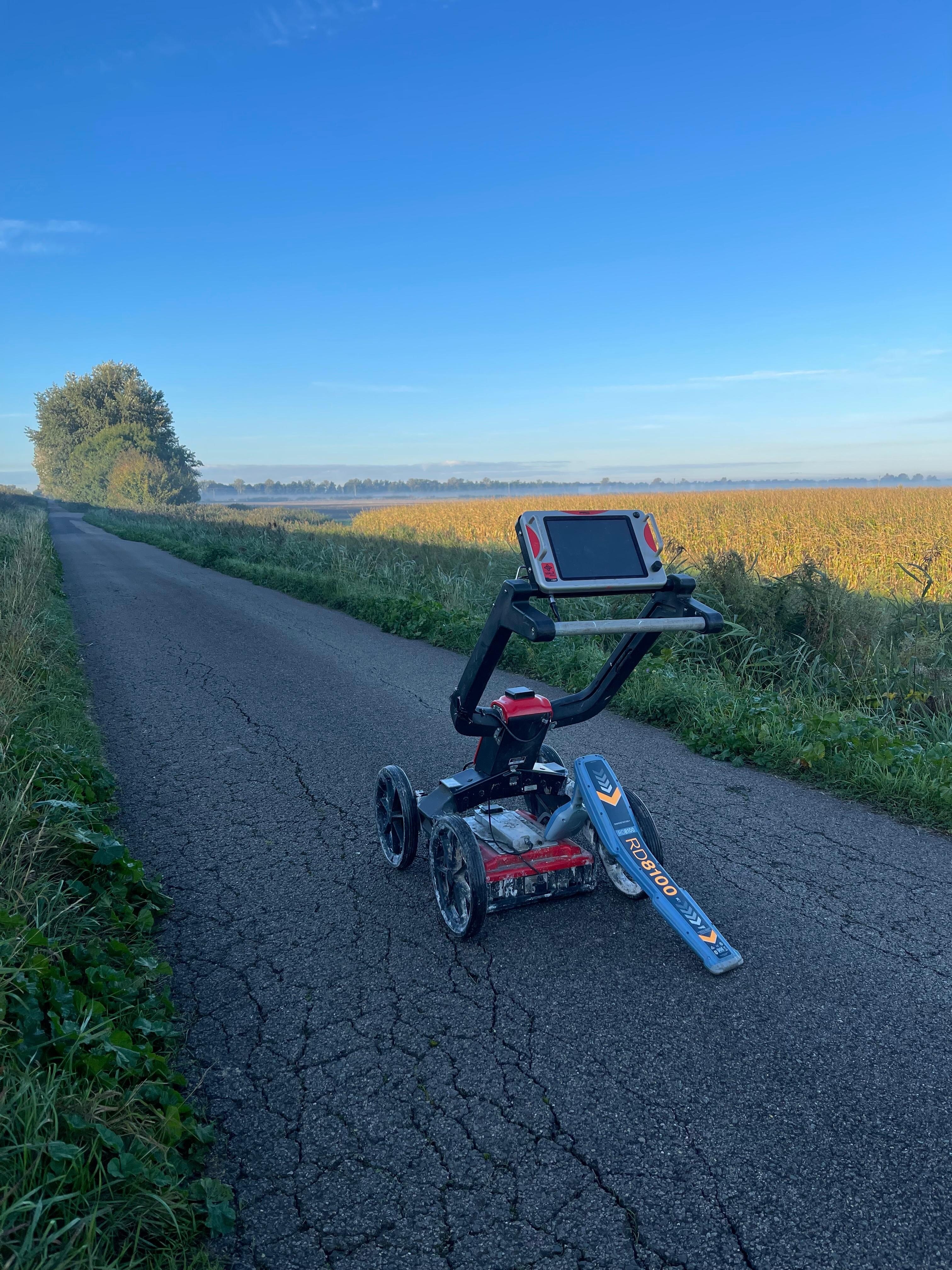 gpr survey equipment on road