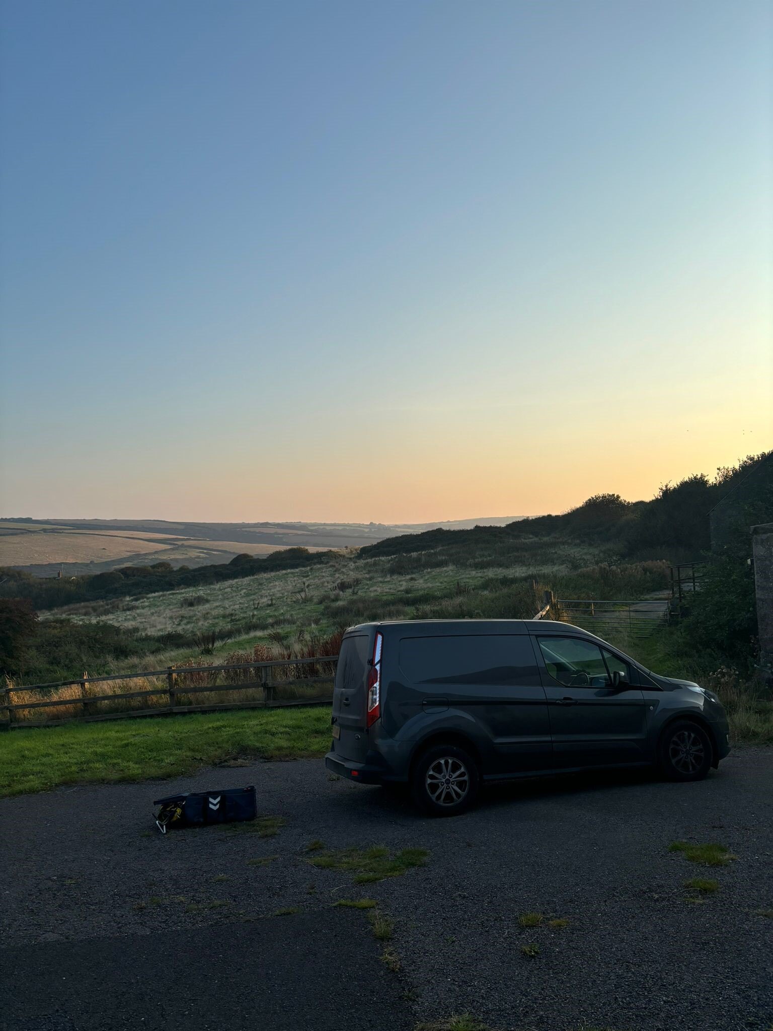 site control and setting out blog cover photo with sunset and van